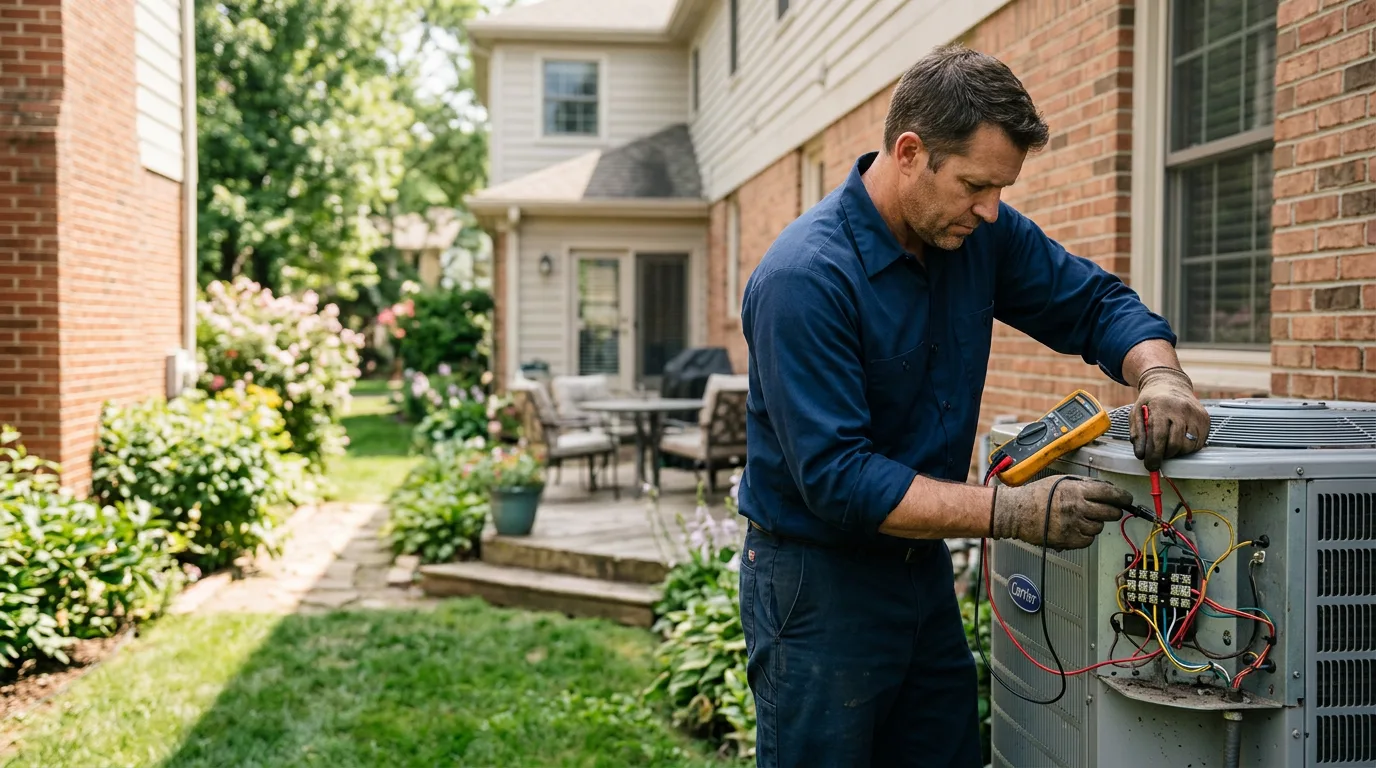 HVAC technician working near Hustle, VA